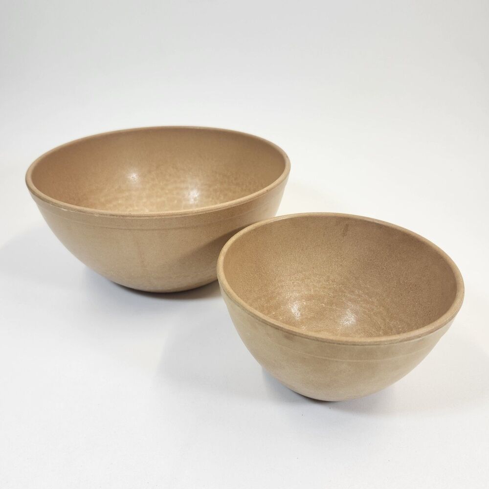 Ellingers Agatized Wood Mixing Bowls 22 20 Nesting MCM Sheboygan Vintage USA